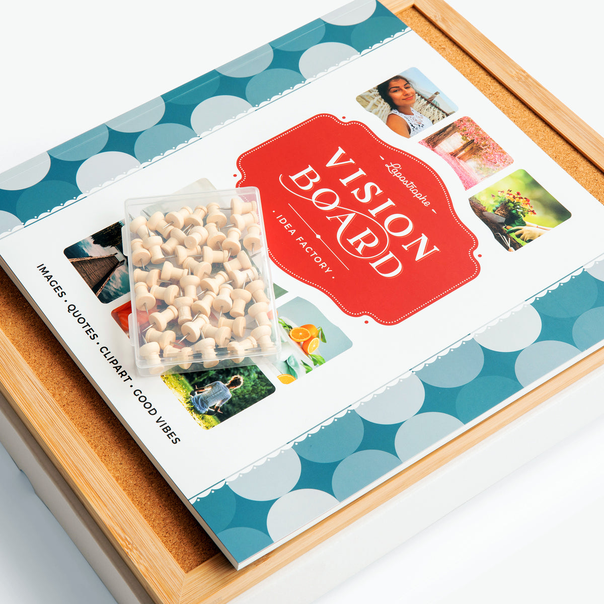 FabSelf Vision Board Kit for Women - Vision Board Supplies - 3 Section Folded Board with 160 Vision Cards with Images and Quotes and Workbook 